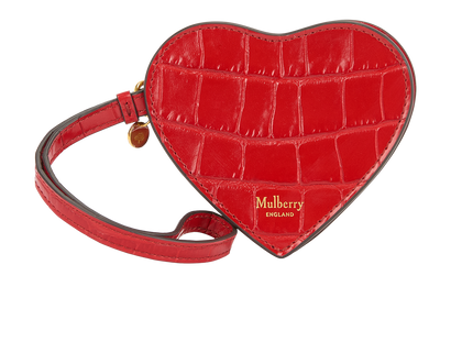 Mulberry Croc-Embossed Heart Coin Purse, front view